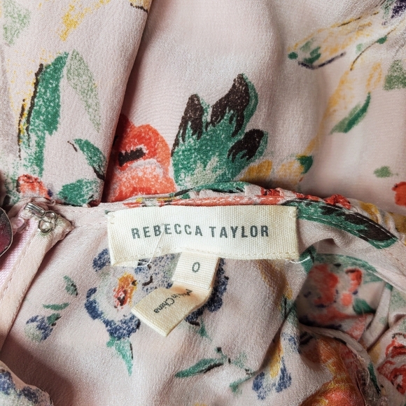 Rebecca Taylor Marlena Ruffle Silk Dress Women's Size 0 EUC - Picture 5 of 16